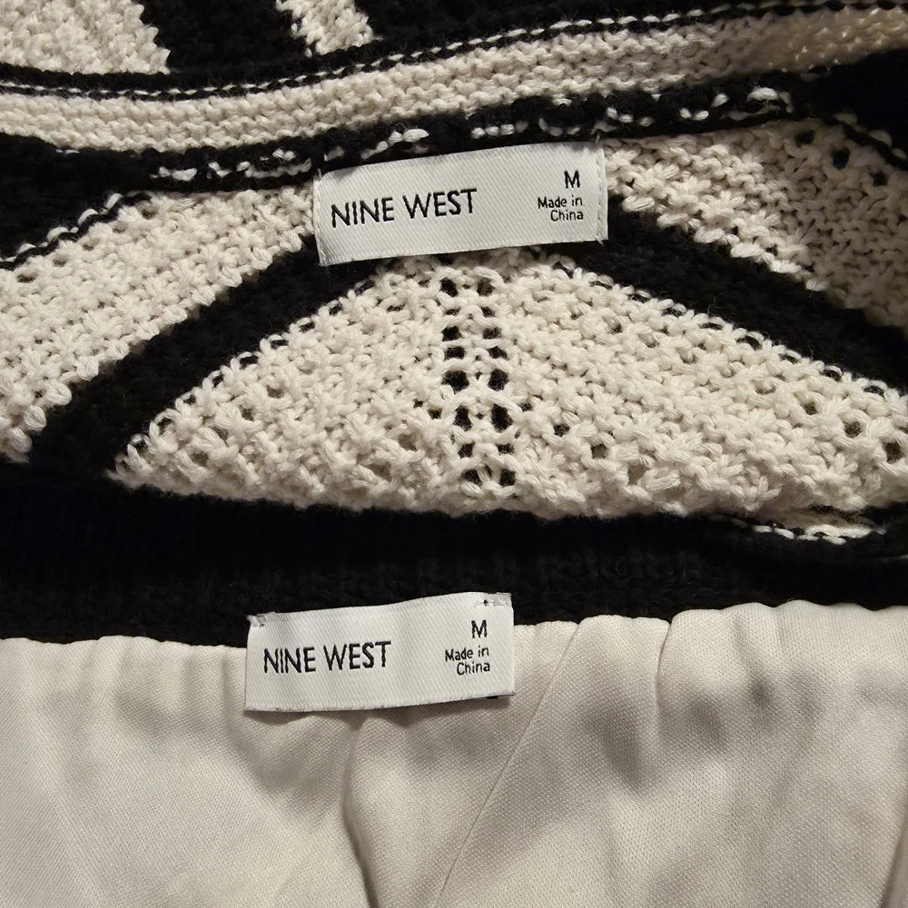 Nine West Black and White Knit Top with Skirt - Picture 4 of 4